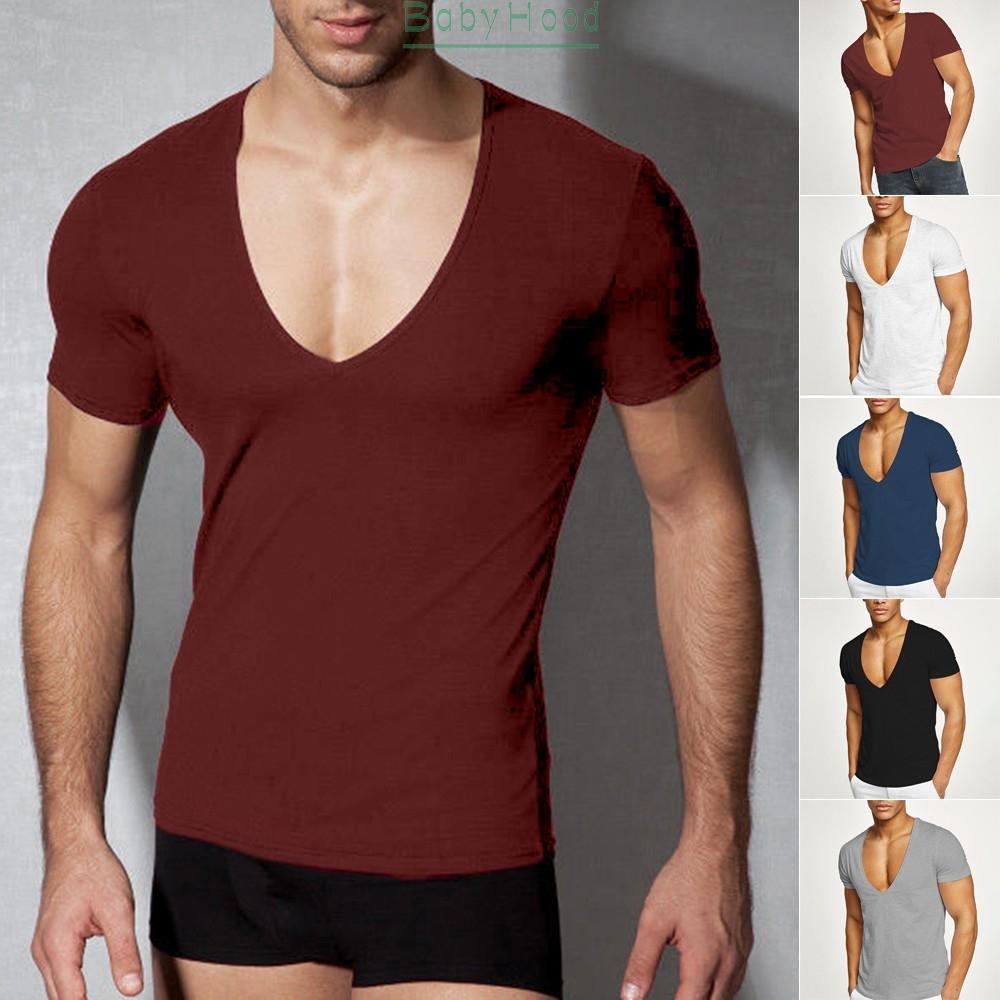 BBHOOD~T-Shirts V-Neck Summer Bodybuilding Breathable Casual Men Short Sleeve
