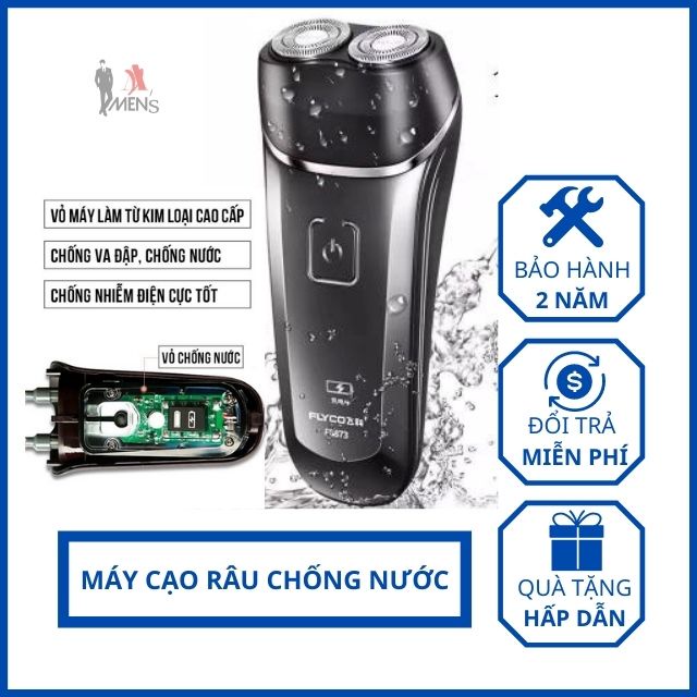 Máy cạo râu flyco fs873 chống nước IPX7 bảo hành 2 năm