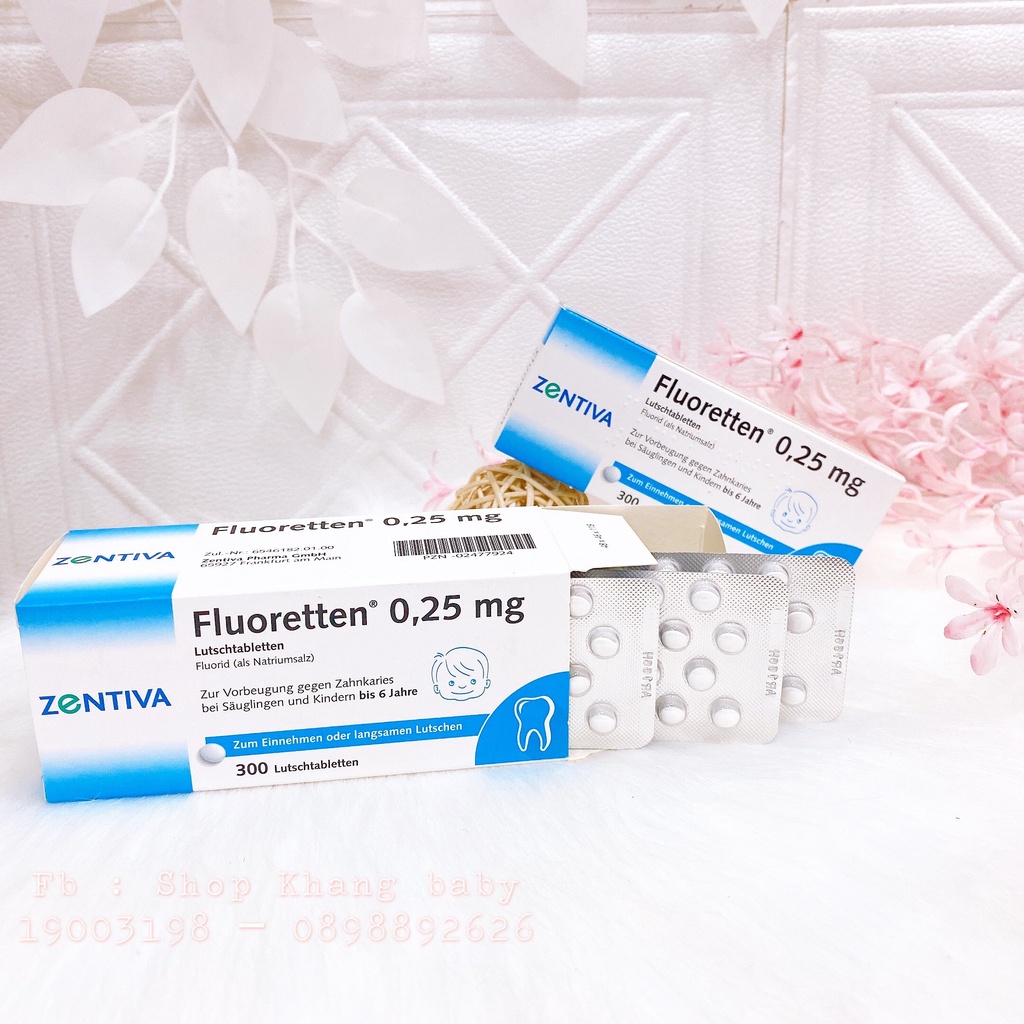 Viêm ngậm chống sâu răng fluoretten 0,25mg 300 viên - Shop Khang Baby