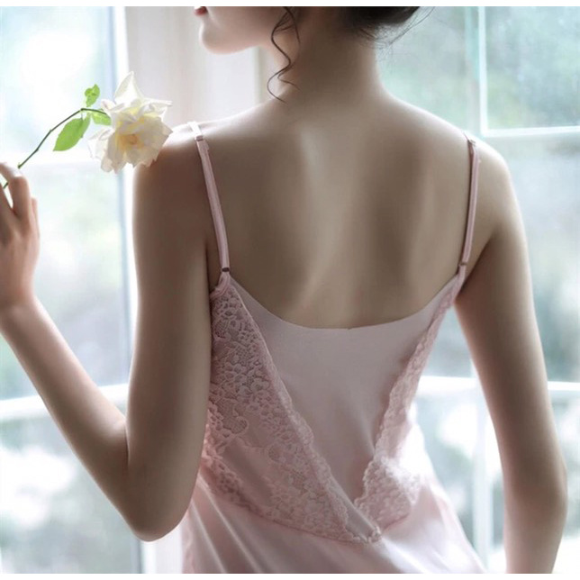 Váy ngủ sexy lụa phối ren hai dây hở lưng gợi cảm quyến rũ 1161 | BigBuy360 - bigbuy360.vn