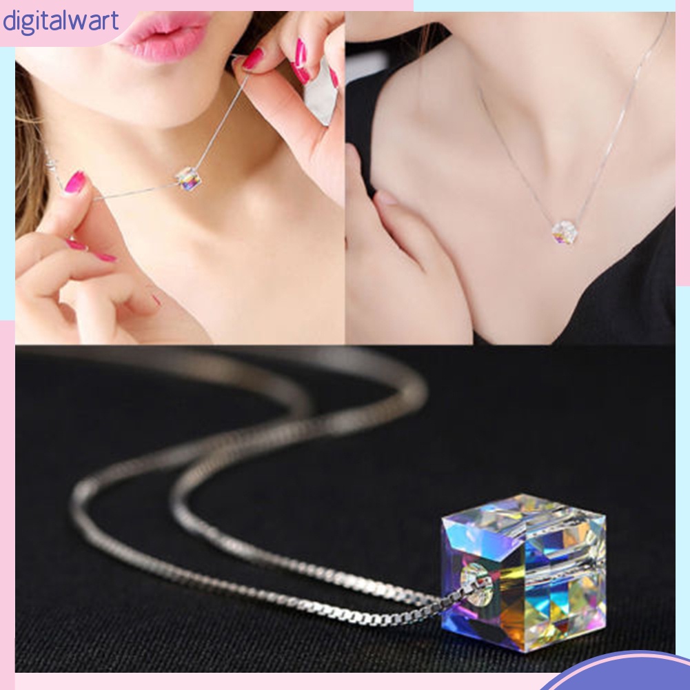 Dây Chuyền Đính Đá Vuông Nhiều Màu Thời Trang