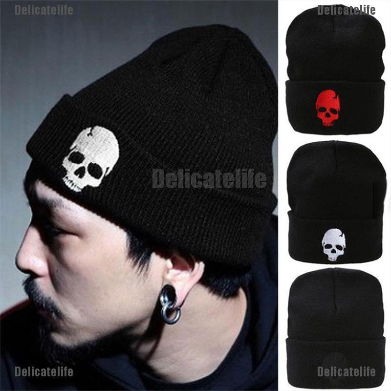 [Delicatelife] Crochet Cap Skull Knit Beanie Unisex Baggy Hip Hop Hat