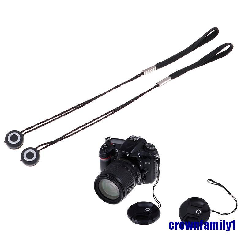 (crownfamily1) 2Pcs Lens cover cap holder keeper string leash strap rope For camera