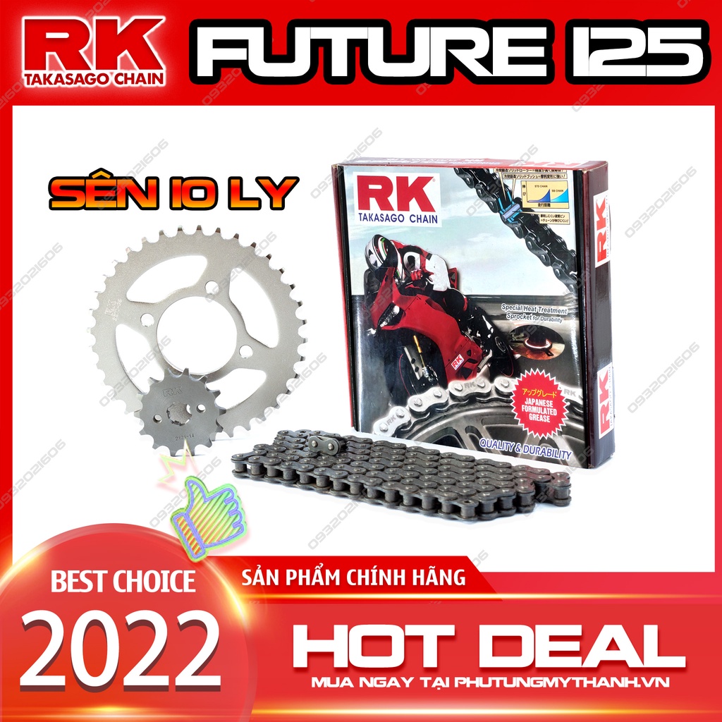 Nhông sên dĩa RK 10 ly xe Future 125 / 2 / Neo / Led , Wave 125 / RS / Blade / S110 / Alpha đời mới