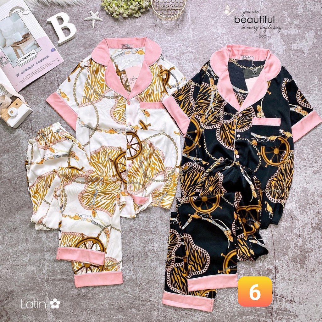 [40-60kg] Đồ ngủ pijama lụa, chất LỤA SATIN CAO CẤP, kiểu tay ngắn quần dài, chất vải đẹp, mát, ít nhăn, không xù | BigBuy360 - bigbuy360.vn
