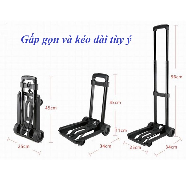 Xe kéo hàng gấp gọn đa năng tải trọng 40kg