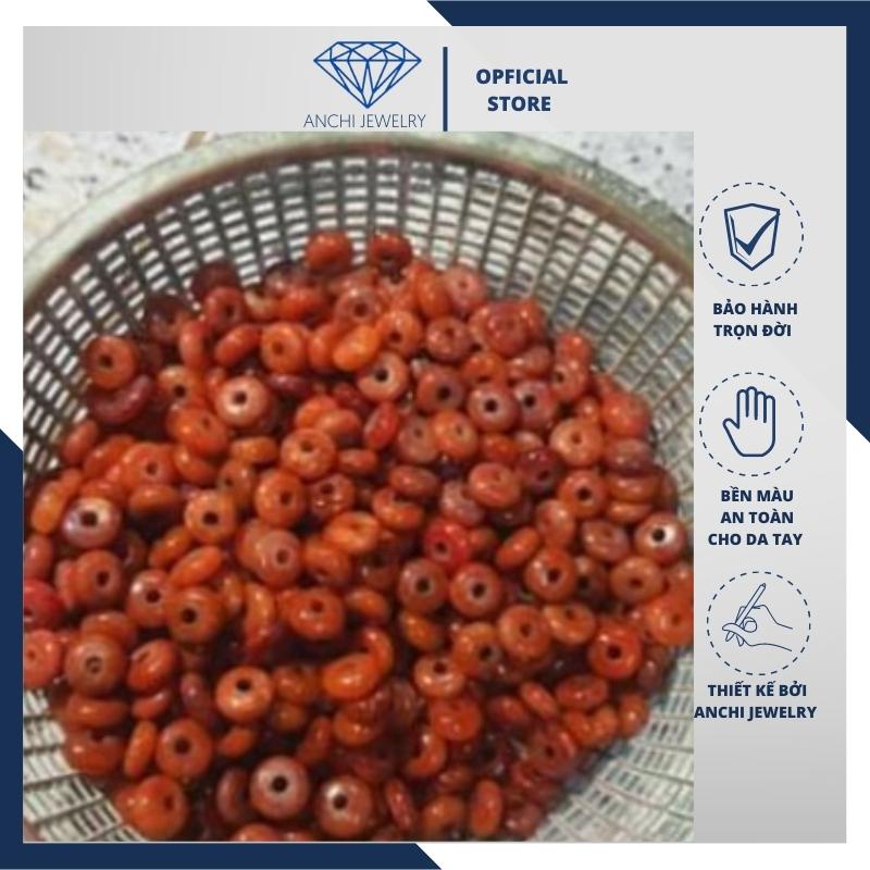 Vòng tay đồng điếu đá đỏ phong thủy mệnh hỏa, thổ. Anchi jewelry
