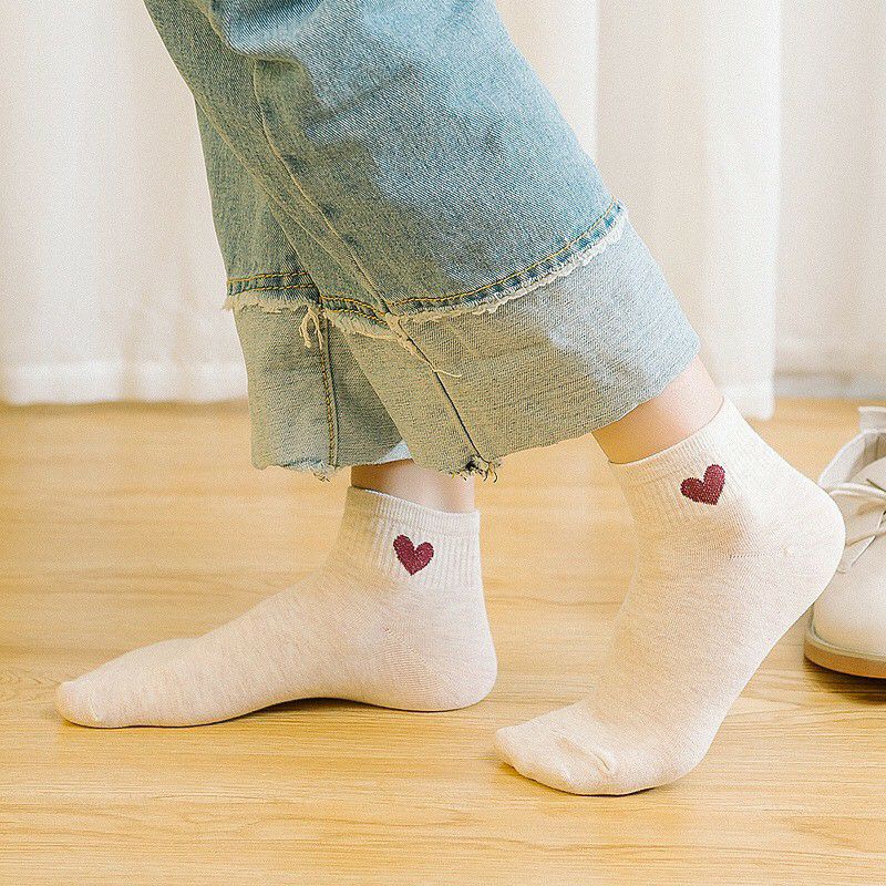 Tất cổ ngắn hình tim Vớ mang giày loại dày ấm áp