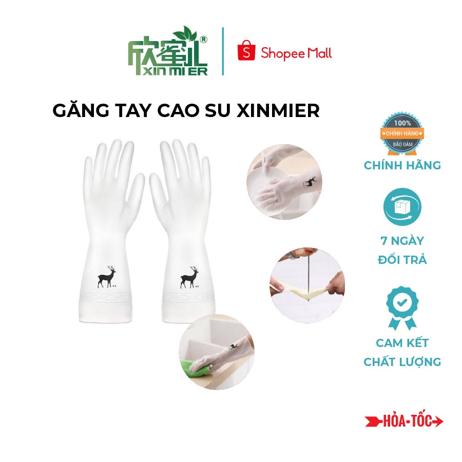 Găng tay cao su Xinmier hình con hươu siêu bền dai chống ăn mòn bảo vệ đôi tay của bạn.