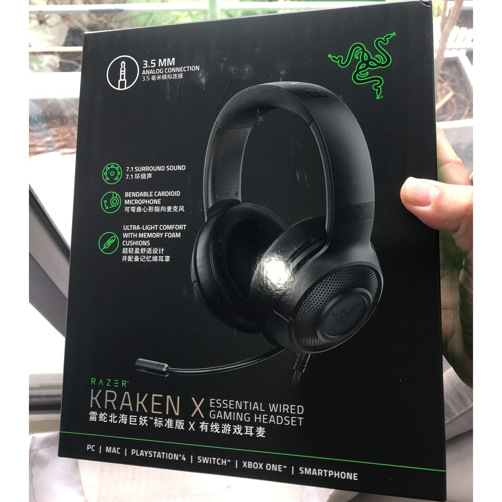 Tai nghe gaming Razer Kraken X 7.1 Essential (Mới 100%) hàng chính hãng.