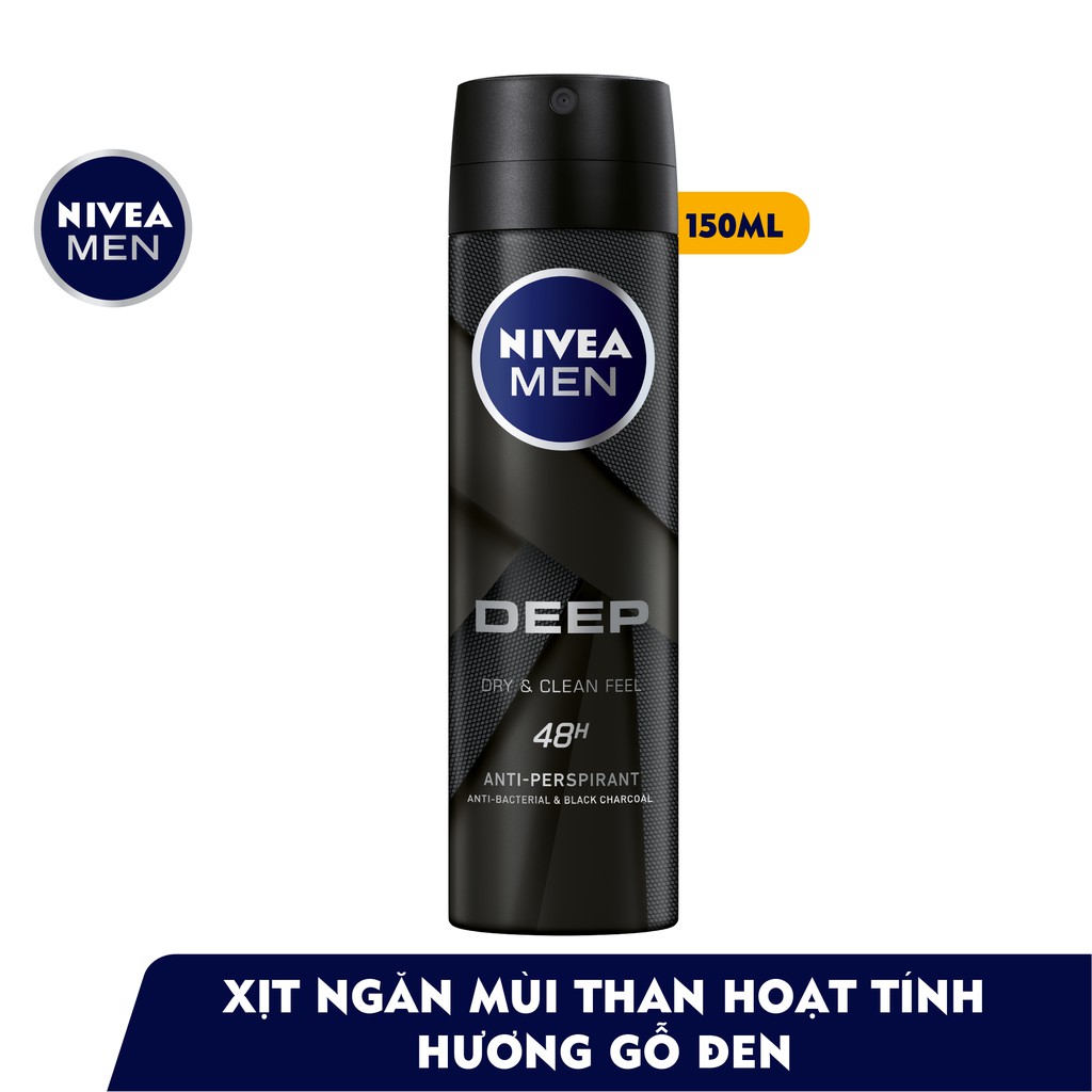 Xịt ngăn mùi Nivea Men than hoạt tính 150ml - 80027