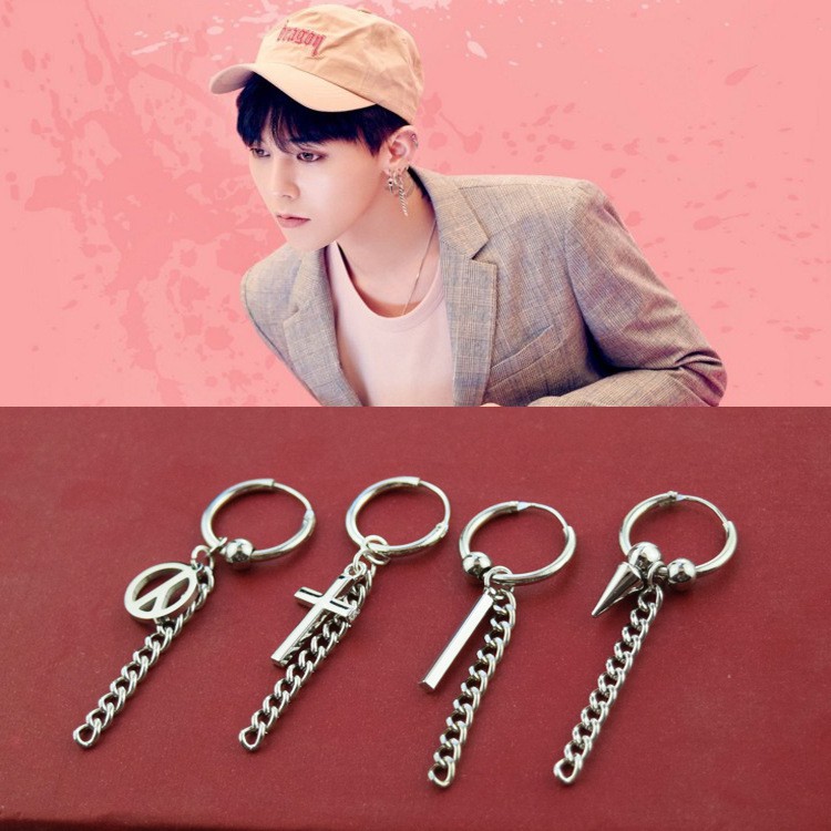 Bông tai nam Big Bang đeo 1 bên gdragon kpop