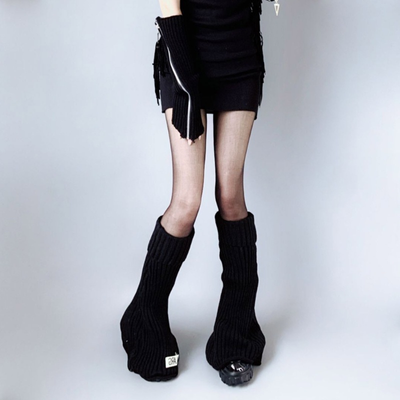 Brroa Vớ Dệt Kim Ống Loe Cao Tới Gối In Chữ Phong Cách Lolita Harajuku Đường Phố Cho Nữ