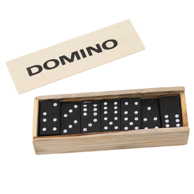 28 Pcs/Set Wooden Domino Blocks Board Game Travel Funny Table Game Domino Educational Toys Domino Blocks For Kids