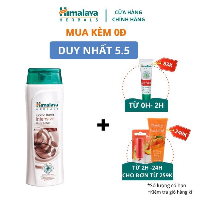 Sữa dưỡng thể dưỡng ẩm sâu mùi ca cao Himalaya Cocoa Butter Intensive Body Lotion 200ml