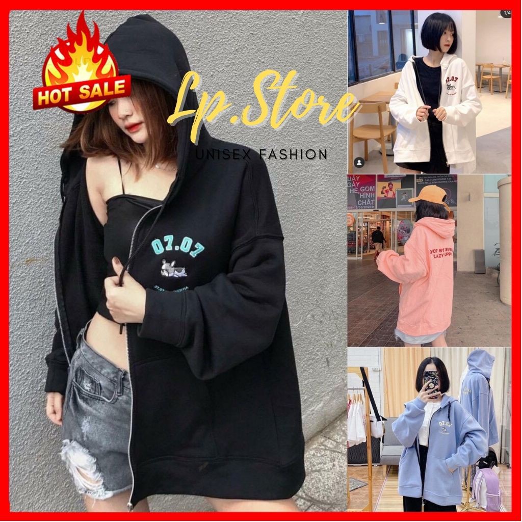 [Tặng Quà] Áo Hoodie - Áo Khoác Nỉ Nam Nữ Dây Kéo Unisex  0707 Cực Hot - LP.STORE ( có ảnh thật )