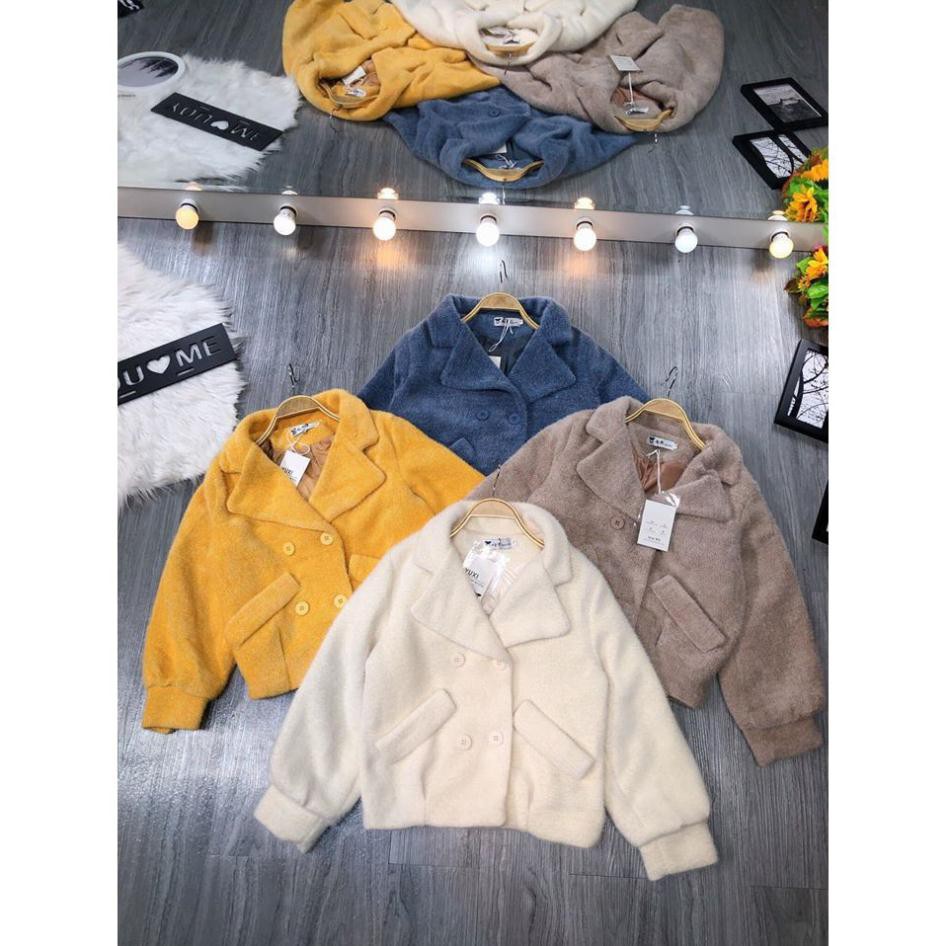 Áo khoác dạ nhung đính cúc (kèm ảnh thật) hàng quảng châu L1 | BigBuy360 - bigbuy360.vn