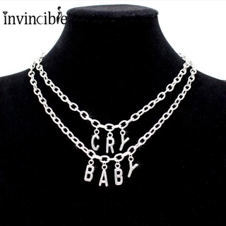 [CRY BABY] Women Letter Punk Alloy Pendant Necklace/ Elegant Clavicle Necklace/ Personality Beach Chain