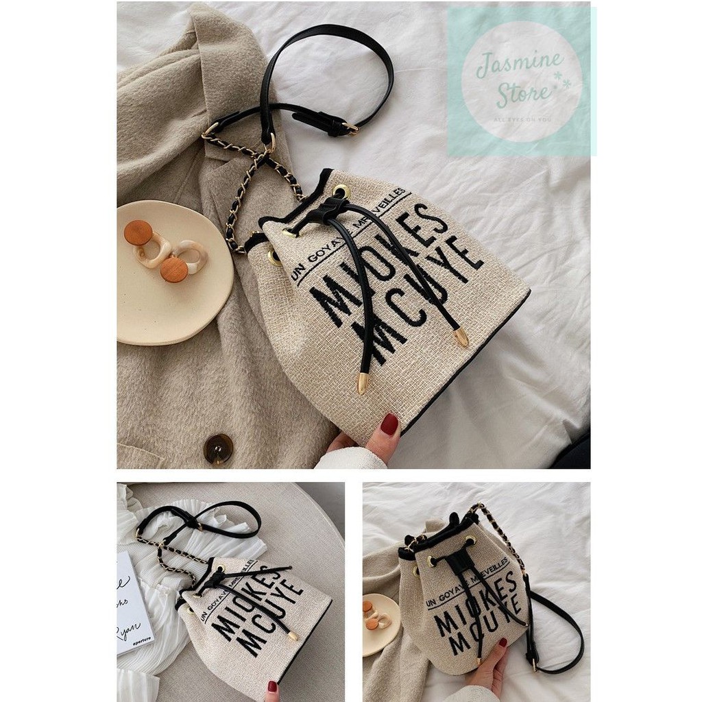 Túi Xách Đeo Chéo Nữ Rút Dây Canvas 💗 HOT TREND 💗 MIOKES Phong Cách Hàn Quốc Trẻ Trung Siêu Cá Tính JASMINE STORE