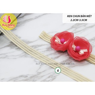 Băng đô ren chun BD00021/dây thun/chun co giãn dùng làm kẹp tóc, băng đô, bờm, phụ kiện may mặc
