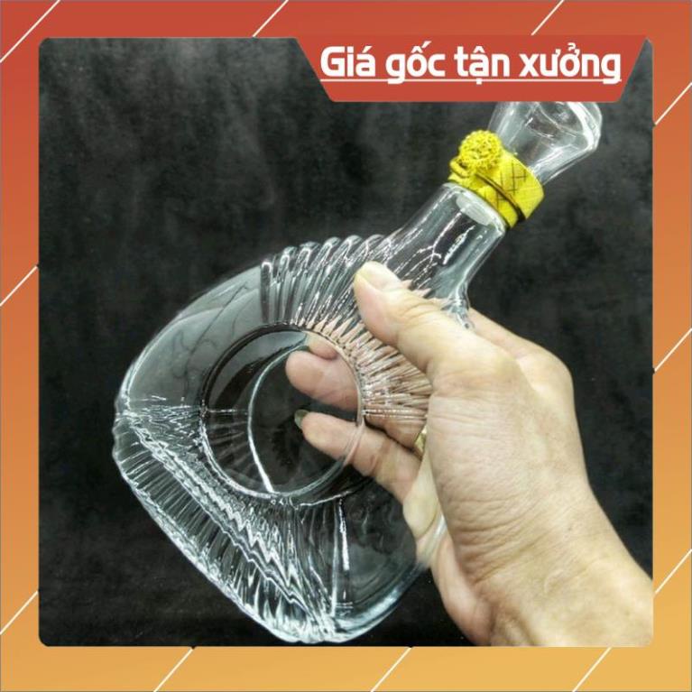 [ VIPShop ] Vỏ Bình Thủy Tinh XO Tròn Đựng Rượu 500ml, Chai đựng rượu XO, Hàng Loại 1, PV-08