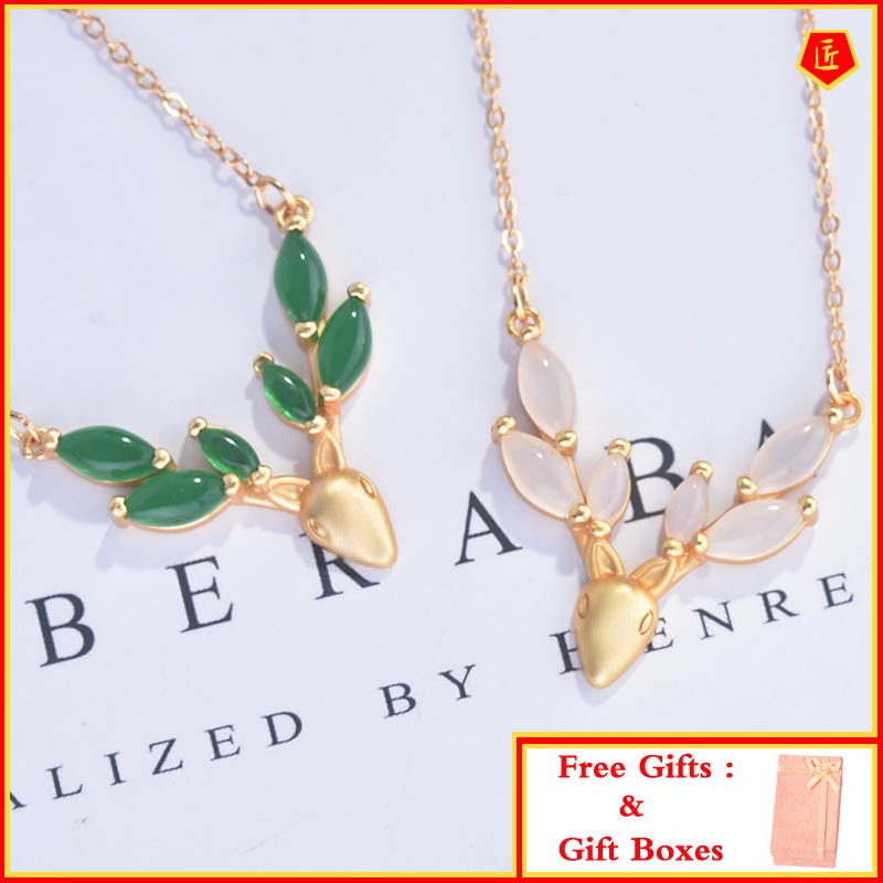 [Ready Stock]Craft Necklace Pendant Inlaid Hetian White Jade