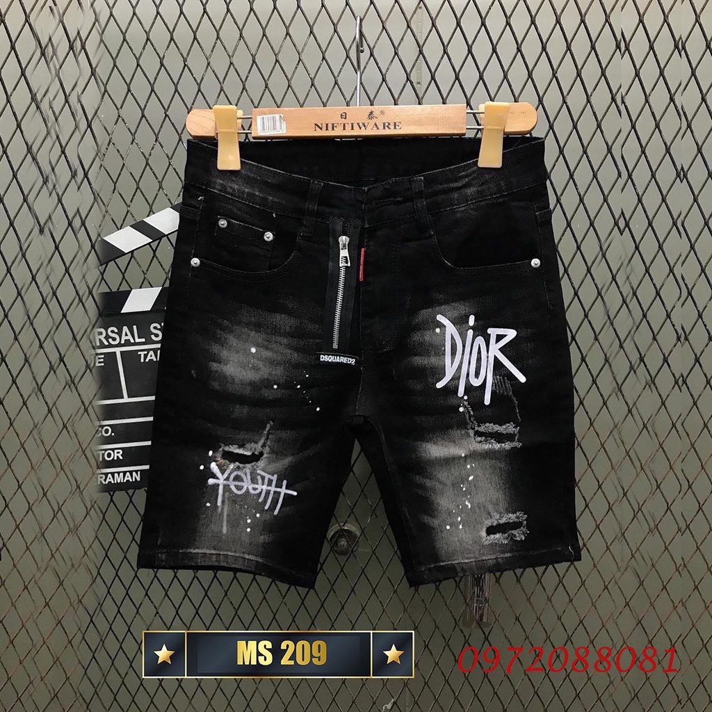 Quần short jean nam co giãn, quần bò lửng nam rách nhiều màu thời trang Bi shop ms209