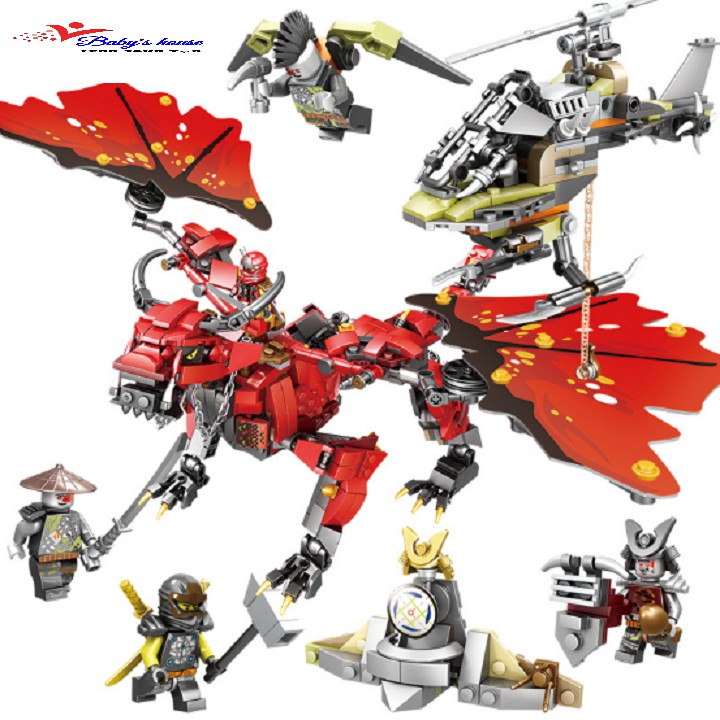 Bộ đồ chơi lắp ráp Ninja Phantom Flame Dragon red 76057