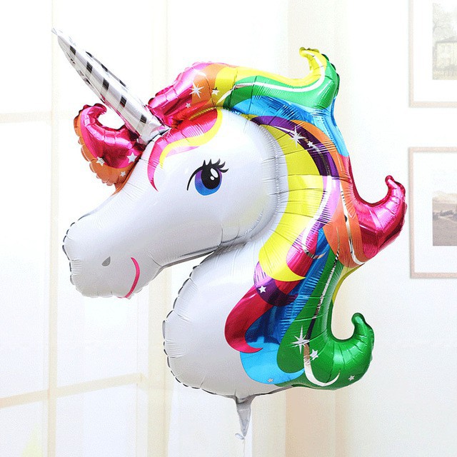 Bóng Nhôm Hình Ngựa Pony, Bóng Kiếng Unicorn Kỳ Lân, Bóng Nilon Ngựa Cầu Vồng Trang Trí Tiệc Sinh Nhật