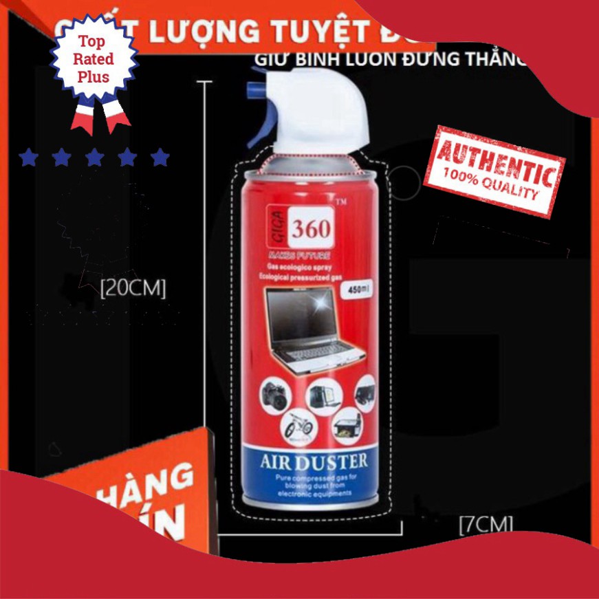 ✅ Bình xịt bụi khí nén Air Duster vệ sinh Laptop Máy Tính - Nước Lau Giga 360 ✅