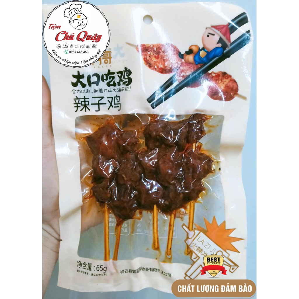 THỊT XIÊN CAY - Xiên Gà Cay Tẩm Mè - Đồ ăn vặt nội địa [Tiệm Chú Quậy]