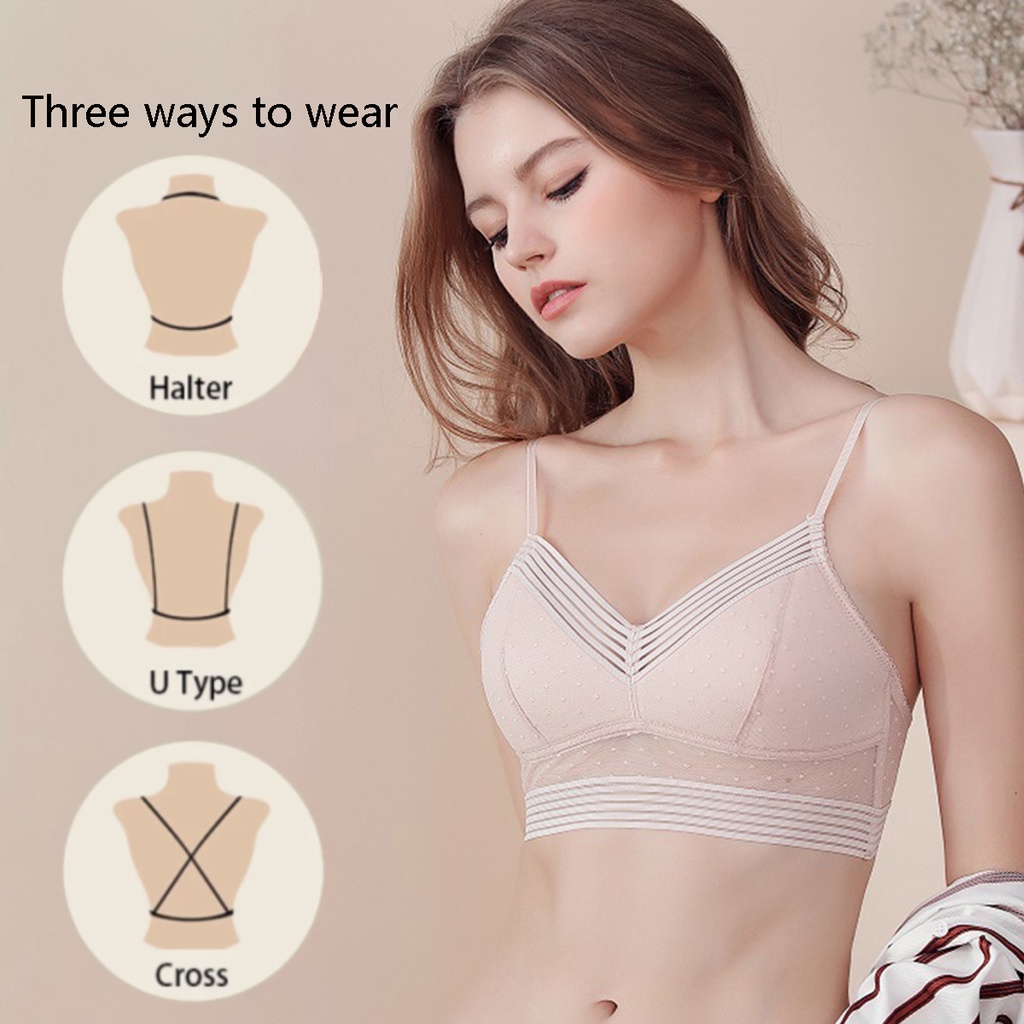 Varsbaby Bralette Ren Lưới Hở Lưng Sexy Mới D323