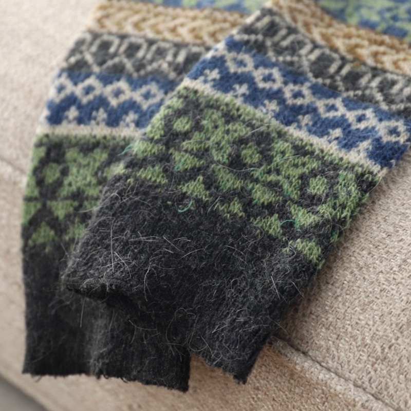 Youyo Vớ Ống Chân Dệt Kim Giữ Ấm Mùa Đông Họa Tiết Bông Tuyết Thời Trang Cho Nữ