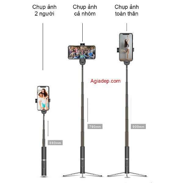 Gậy Tự Sướng Selfie Tripod - Kèm Nút Chụp Ảnh bluetooth Không Dây Từ Xa Chuyên Nghiệp Streamer Live Streaming - CYKE