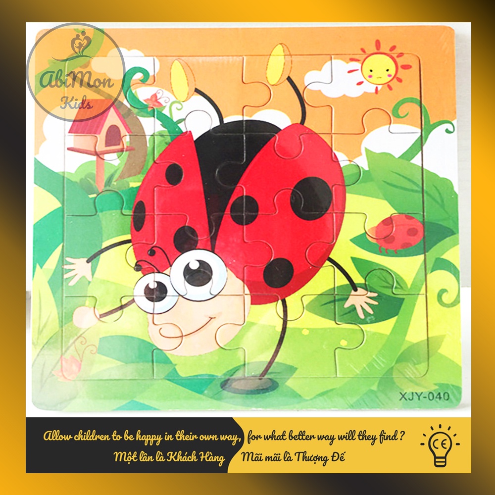 Tranh Ghép Hình Gỗ 16 Miếng Cho Bé ☘️ Montessori cao cấp ✨ (Đồ chơi Gỗ - Đồ chơi Giáo Dục - An toàn - Thông minh)