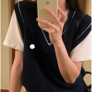 Áo gile len nữ thêu hình ngựa dáng basic