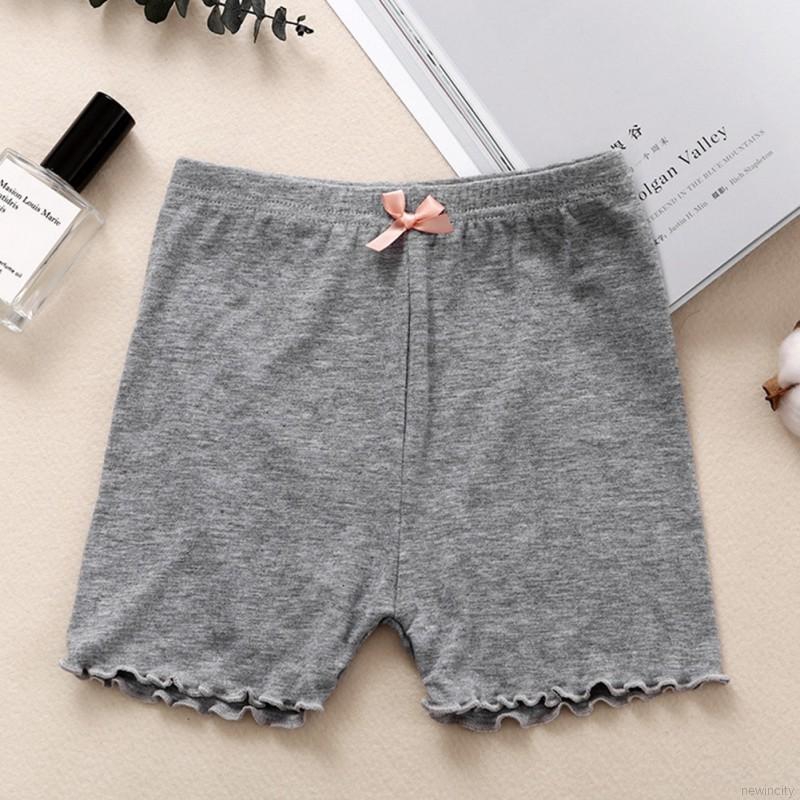 Quần bảo hộ trơn đính nơ bằng vải cotton an toàn dành cho bé gái