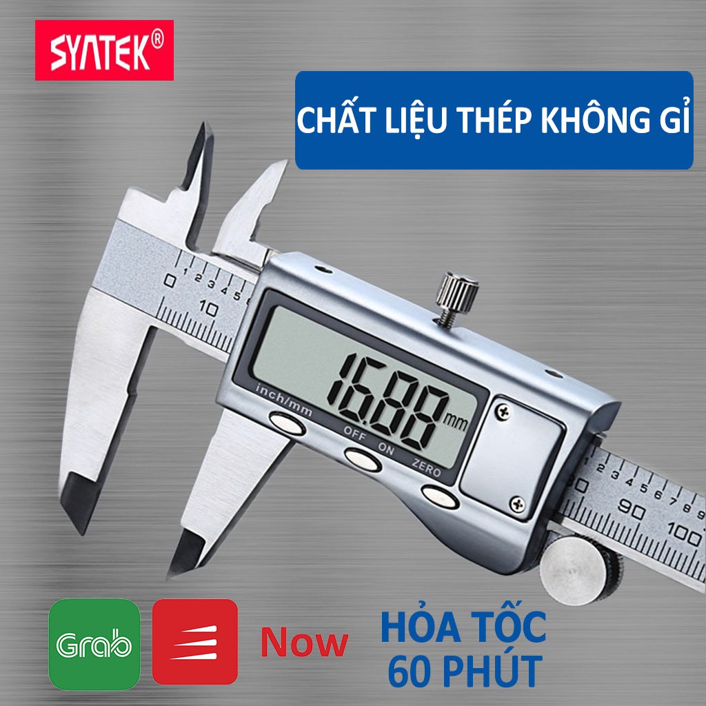 [Mã LIFEHL50K giảm 10% đơn 200K] Thước kẹp điện tử 150mm thép hợp kim không rỉ màn hình LCD Syntek