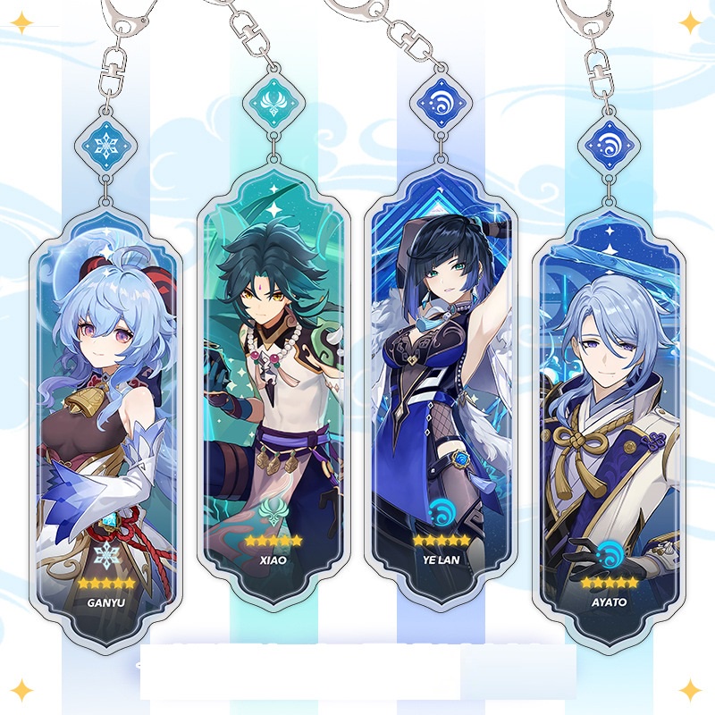 Mô hình móc khóa mica in hình nhân vật Genshin impact