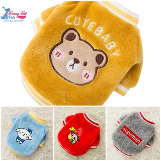 Áo ấm cho chó mèo - Áo in chữ Cutebaby. Chất liệu lông cừu san hô ấm áp mềm mại & an toàn