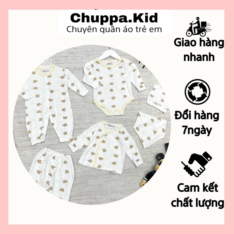 Đồ sơ sinh set 5 chi tiết, bộ body cho bé trai và gái siêu xinh