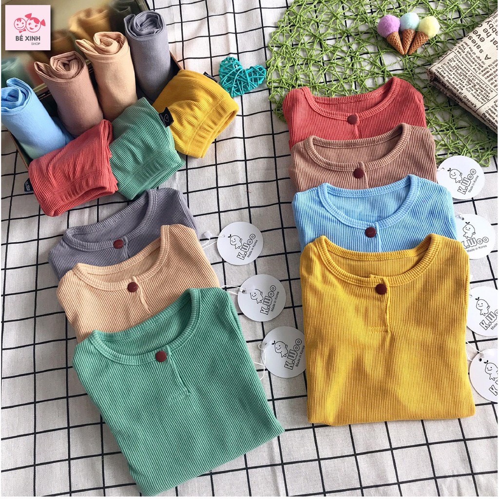Minky Mom Đồ bộ dài tay thu đông bé gái bé trai thun gân  Quần áo đồ ngủ dài tay Thunlen gân cho em bé