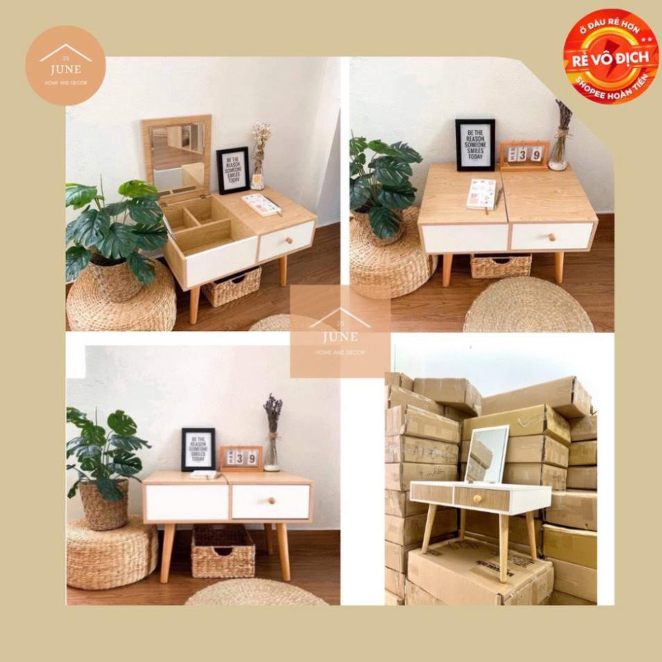 [SALE SỐC] Bàn Trang Điểm Ngồi Bệt, Bàn Phấn Có Gương Gỗ MDF Cao Cấp Chịu Lực Cao [Freeship 10k]