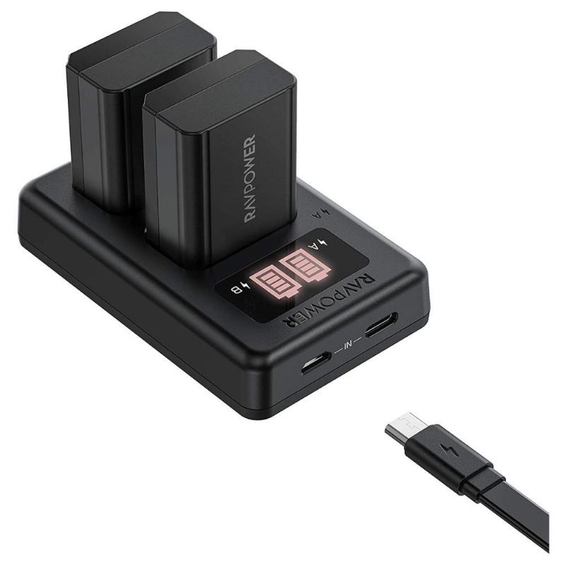 Bộ pin, Sạc RAVPower NP-FW50 cho Sony A6400, A6000, A6300, A7, A7R, A7S...