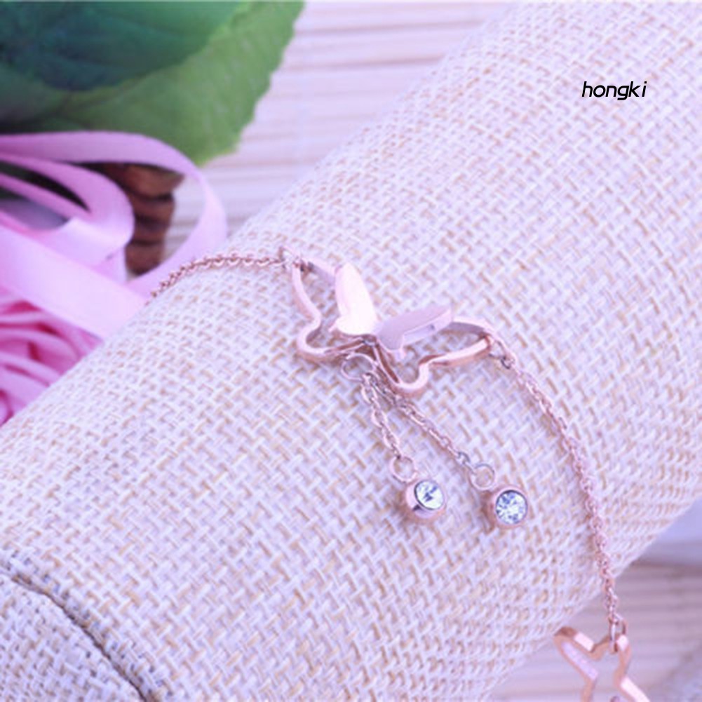 Lắc chân bằng hợp kim thiết kế mặt dây hình bướm thời trang xinh xắn cho nữ