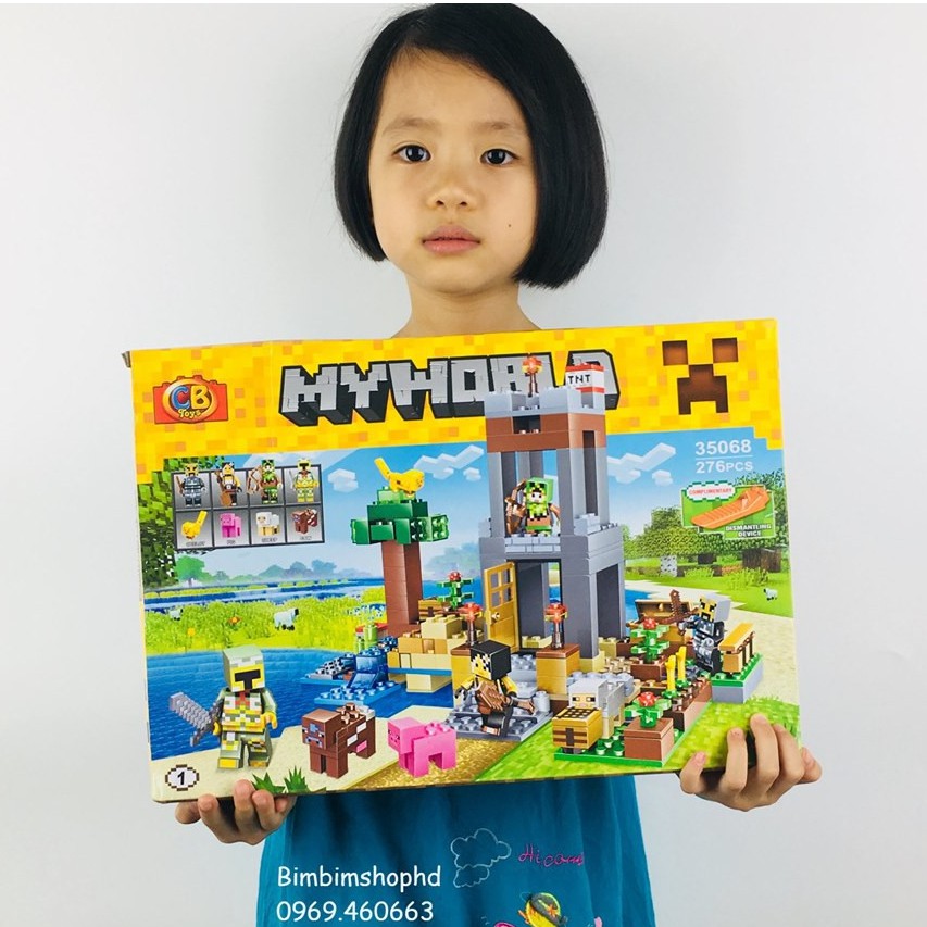 Bộ LeGo Xếp Hình Mineecraft My World. Gồm 276 Chi Tiết. Lego Ninjago Lắp Ráp Đồ Chơi Cho Bé.