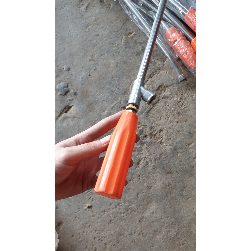 Cần xịt thẳng phun chỉnh áp lực tia nước to nhỏ cho máy rửa xe cao áp kiêm béc phun gắn súng xịt dài 55cm