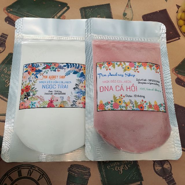 Mask Dẻo Collagen Ngọc Trai / DNA Cá Hồi - Bột Đắp Mặt Thiên Nhiên Handmade