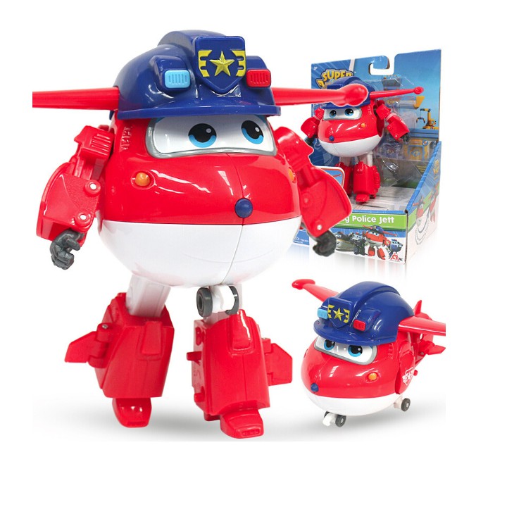 Đồ chơi Super wings đội bay siêu đẳng Robot biến hình máy bay cỡ lớn mẫu mới: Kim, Jett xây dựng, Jett canh sát ,Dizzy