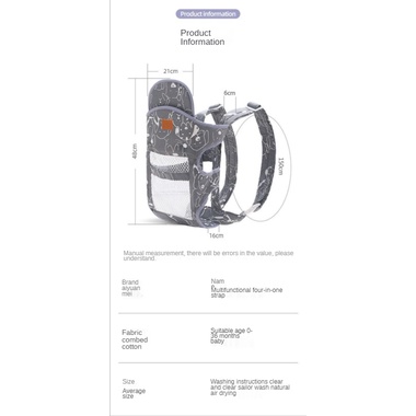 Đai địu em bé đeo phía trước đa năng